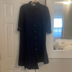 Clu dark blue dress with asymmetrical hem